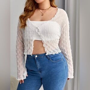 White Lacey overshirt